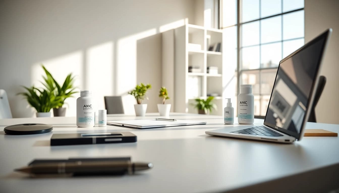 Engaging workspace highlighting AMC Essentials tools in a professional setting.