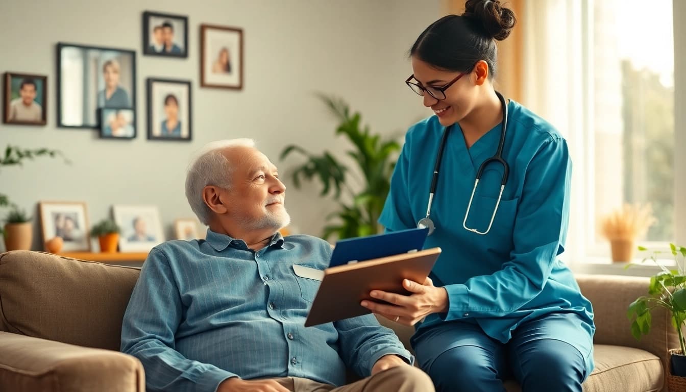 Experience attentive at home health care services near me with dedicated caregivers in a cozy setting.