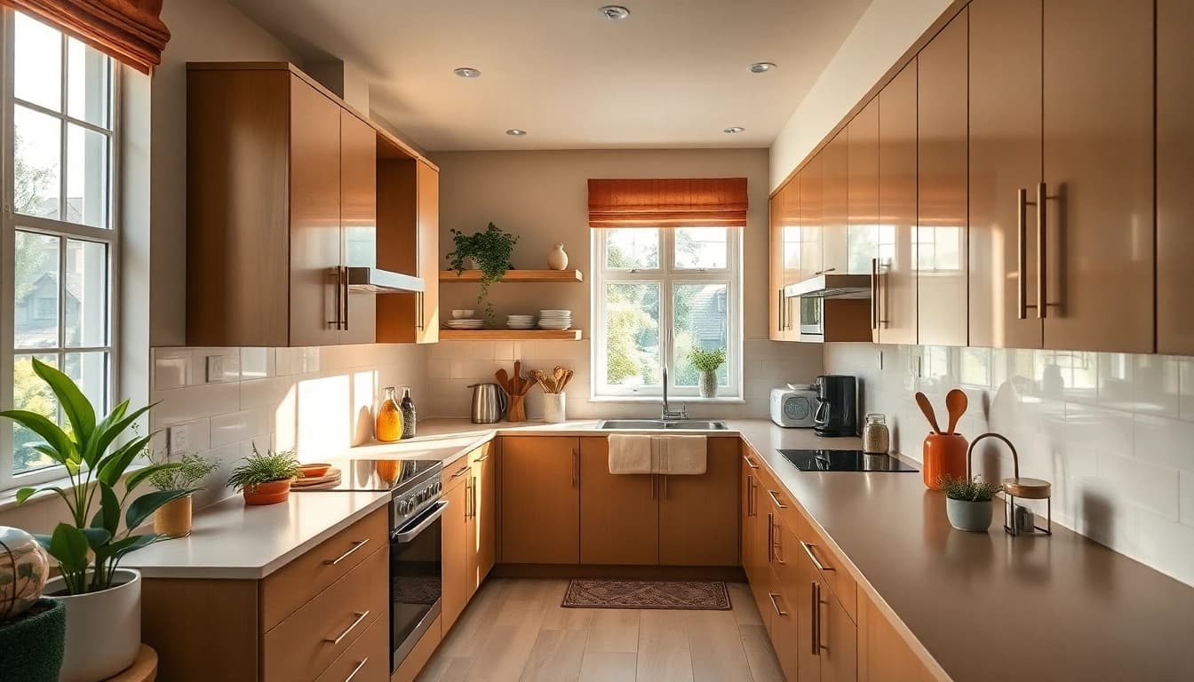 Cabinet Refacing Largo FL kitchen with modern, newly refaced cabinets and inviting ambiance.