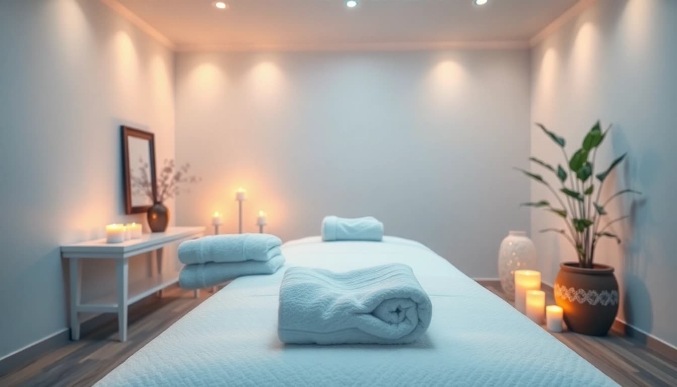 Spa Ads featuring a serene treatment room with calming colors and inviting ambience.