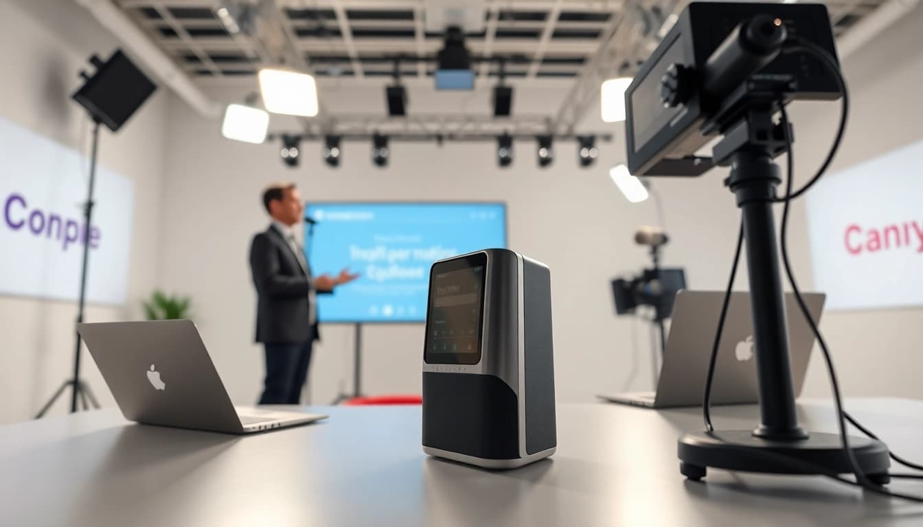 Engaging product demonstrations showcasing high-tech gadgets with a professional flair.