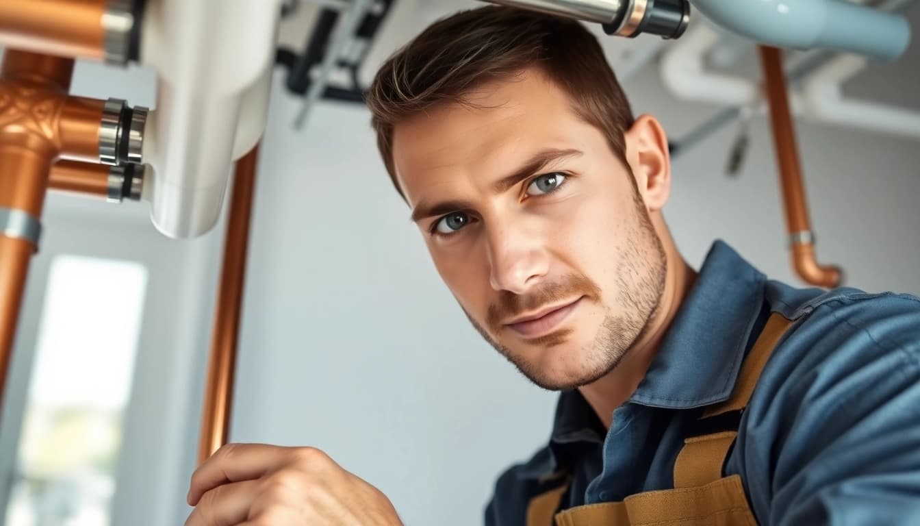 Plumber performing whole house repiping services St Petersburg FL, showcasing expertise.