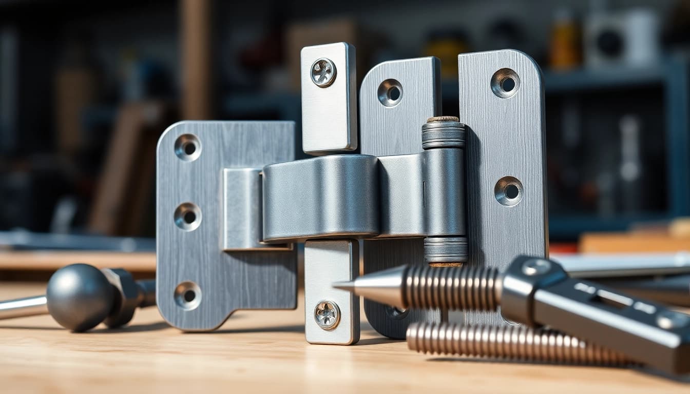 Showcase of Door Hinges Manufacturer products in a bright workshop, highlighting design and quality.