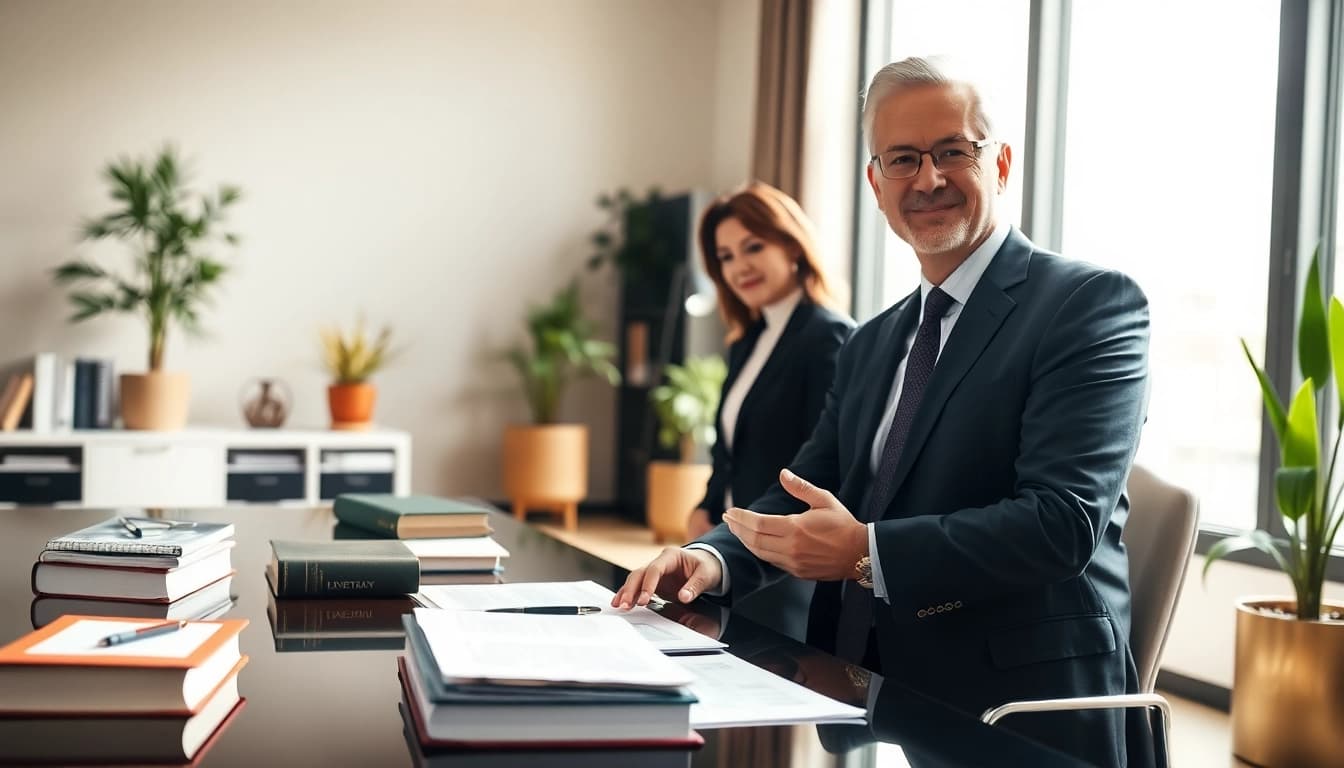 Understanding Probate with a legal consultant discussing documents in a modern office.