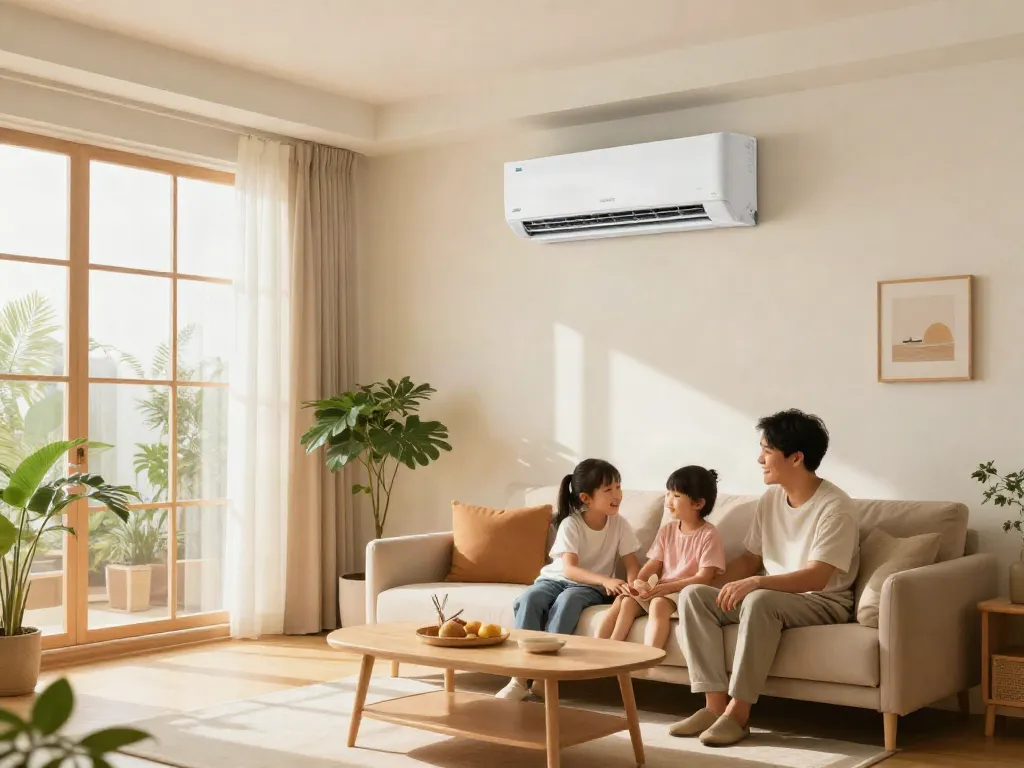 24000 BTU mini split air conditioner enhancing comfort in a modern living room.