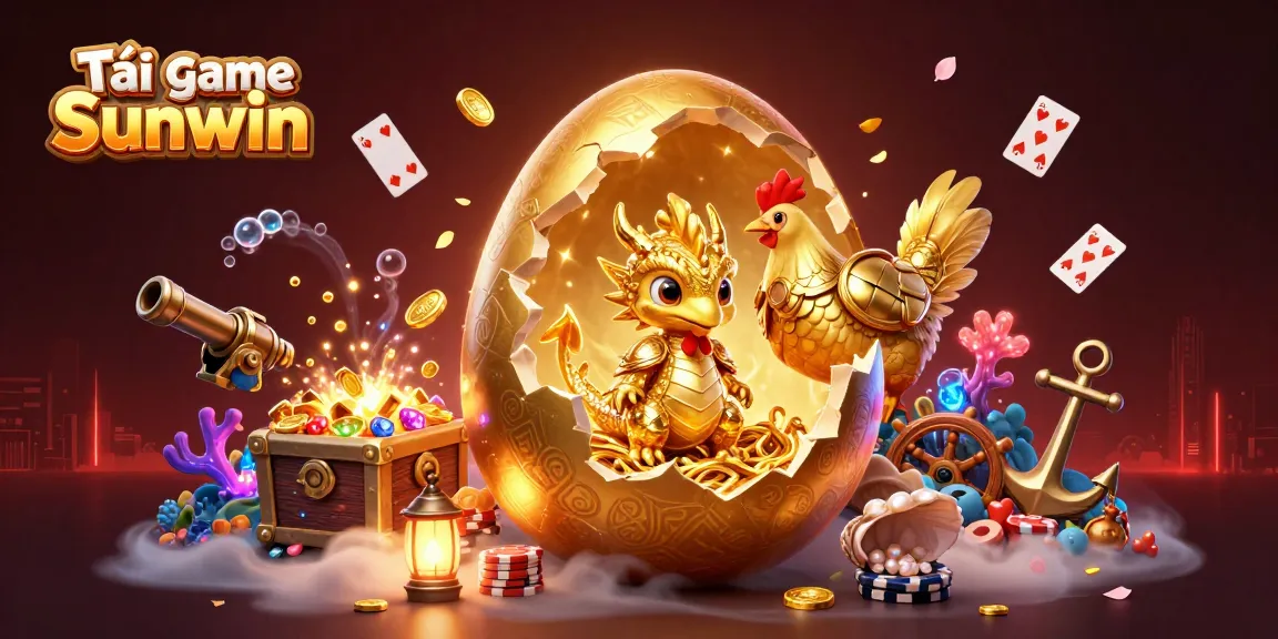 Engage in the excitement of Tải game Sunwin with golden dragon, poker chips, and dynamic casino elements.