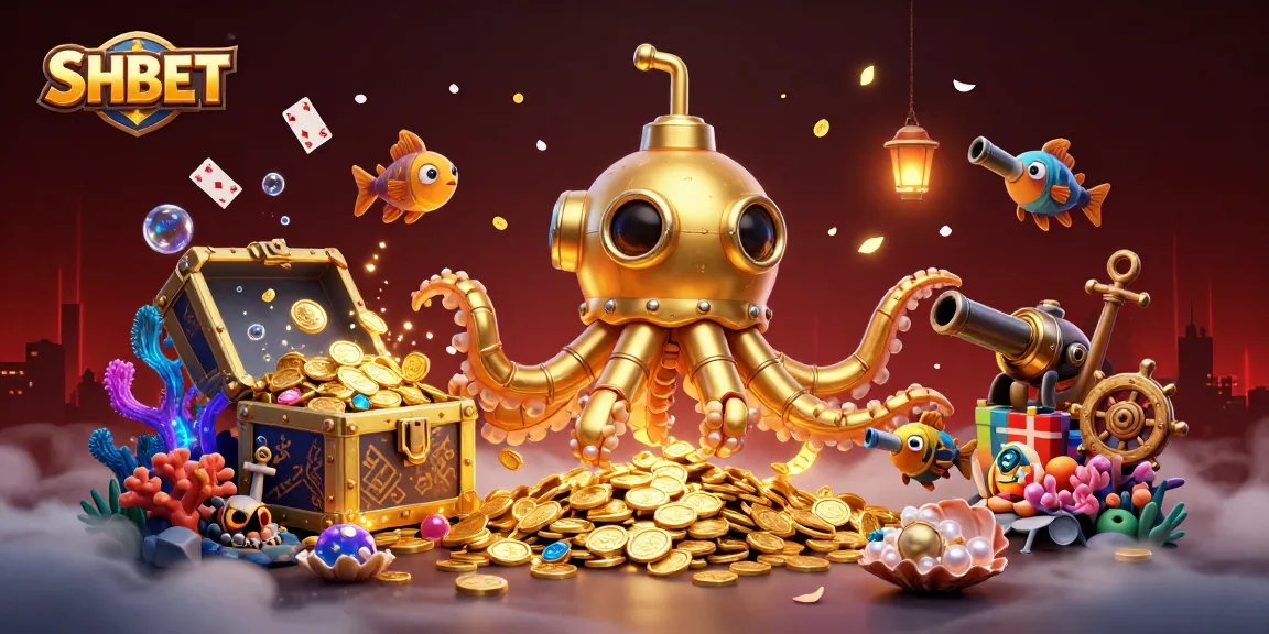 Engage with the thrilling underwater fun at SHBET, featuring vibrant games amidst treasures.