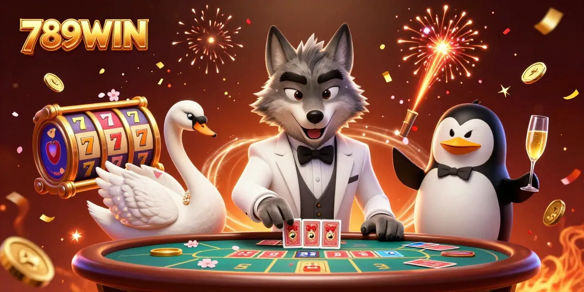Engage in thrilling gameplay at 789WIN with elegant characters surrounding exciting slot elements.